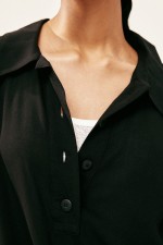 Sheer Crepe Polo Shirt