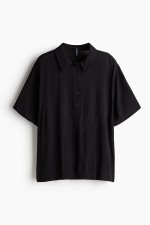 Sheer Crepe Polo Shirt