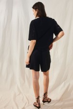 T-shirt with Eyelet Embroidered Sleeves