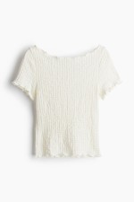 Textured T-shirt with Overlocked Trim